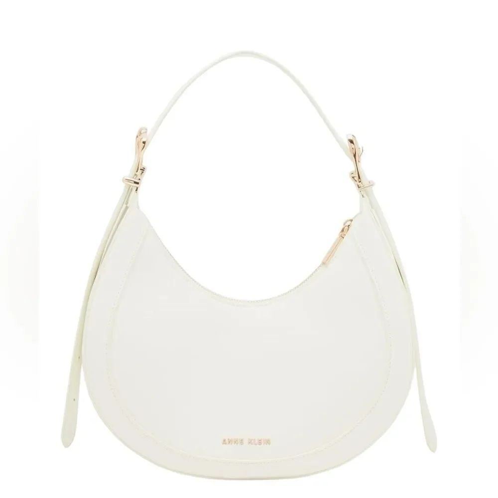 Anne Klein Sculpted Buckle Crescent Shoulder Bag